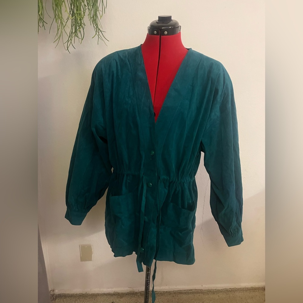 Women’s Teal Drawstring Utility Jacket